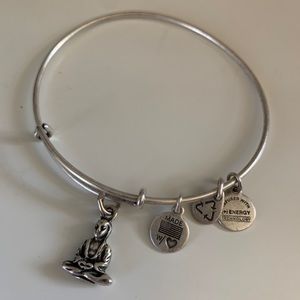 Silver Alex and Ani Buddha Bracelet
